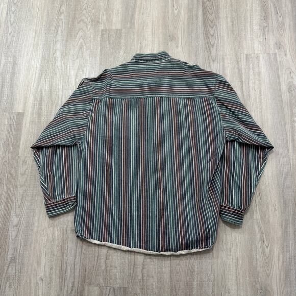 Vintage Denim Express Striped Shirt Men's Extra Large XL 90s Vertical Striped - Picture 5 of 6